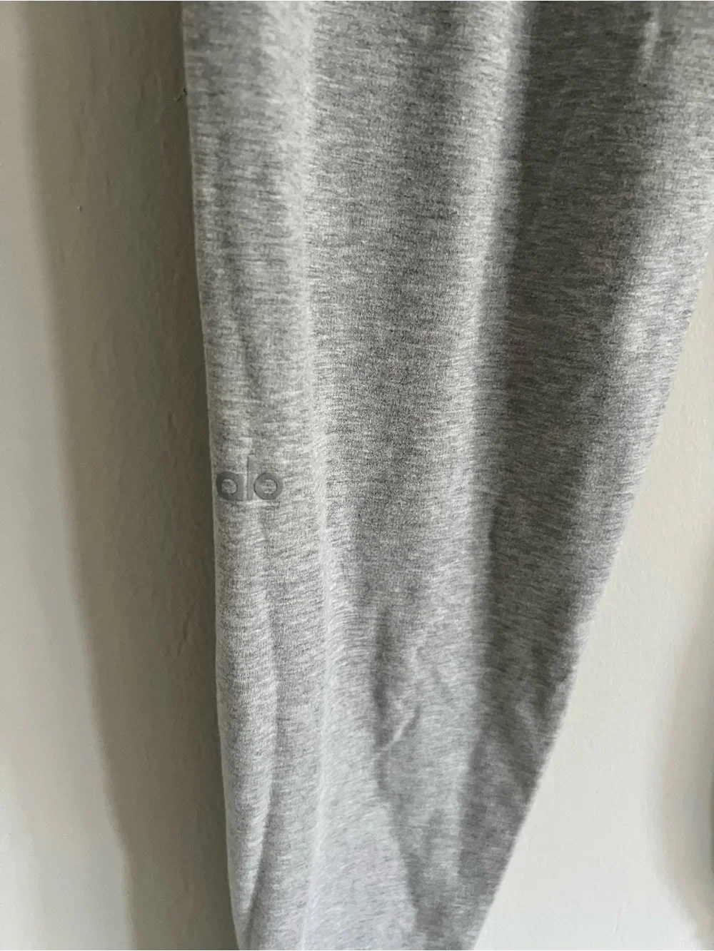 Alo Unwind Heathered Gray High Rise Cotton Blend Relaxed Ankle Sweatpants Sz M